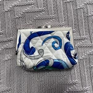 Vera Bradley Mediterranean White small wallet change purse